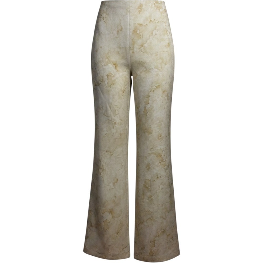 Silvia Tcherassi Palermo Pant Cream Abstract Print Wide Leg High Rise XS